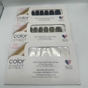 Color Street Black, Gold, and Silver Nail Strips